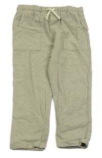 Béžové lněné kalhoty George