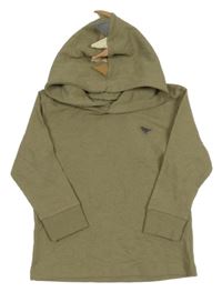 Hnědé žebrované triko s dinem a kapucí Next