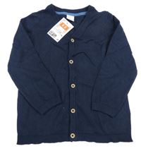 Nové - tmavomodrý propínací svetr H&M