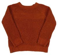 Rezavý žinylkový svetr Dunnes