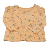 Meruňkové triko s myškami a mlýny 