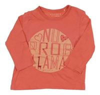 Korálové triko s nápisem Esprit