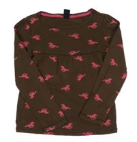 Kávová tunika s koníky GAP