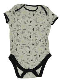 Šedé body s nápisy a černým lemem