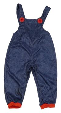 Tmavomodro-červené melírované laclové lehké tepláky 