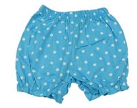Modré puntíkaté plátěné kraťasy 
