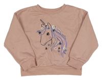 Růžová mikina s jednorožcem Primark