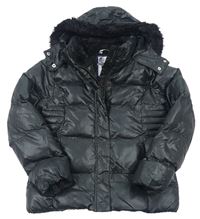 Černá šusťáková zimní bunda s kapucí M&Co