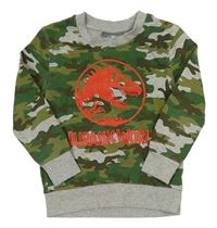 Khaki-šedá army mikina Jurský Svět George 