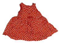 Červené puntíkované plátěné šaty s mašlí H&M
