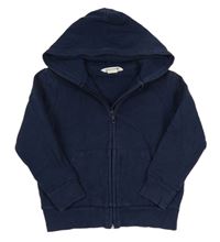 Tmavomodrá propínací mikina s kapucí H&M