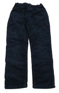 Tmavomodré manšestrové kalhoty Next 