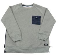 Šedá melírovaná mikina s kapsou Zara