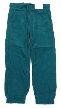 Nové - Tmavozelené podšité manšestrové kalhoty H&M
