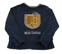 Tmavomodrá mikina s hradem Okaidi