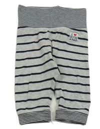 Šedo-černé pruhované tepláky s nápisem 