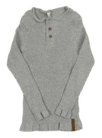 Šedé žebrované triko s knoflíčky 