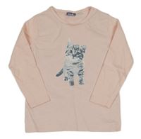 Světlerůžové triko s kočičkou Lupilu 