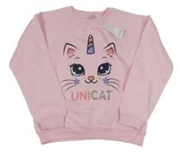 Nové - Světlerůžová mikina s kočičkou Young Idols