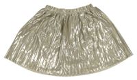 Zlatá skládaná kolová sukně Primark