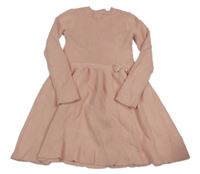 Broskvové pletené žebrované šaty Miss Mona Mouse