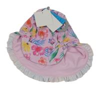 Nové - Světlerůžová UV kšiltovka s květy Matalan