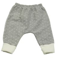 Šedo-bílé tepláky s puntíky 