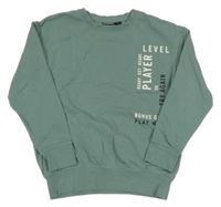 Zelenošedá mikina s nápisem Pepperts