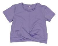 Fialové crop tričko s překřížením H&M