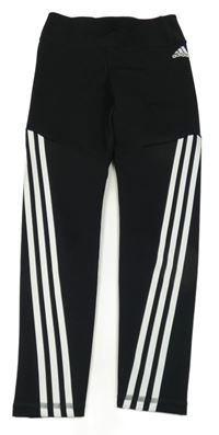 Černé sportovní legíny s logem Adidas
