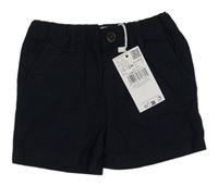 Nové - Tmavomodré lněné kraťasy Mango