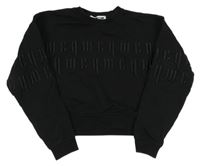 Černá crop oversize mikina s nápisem 