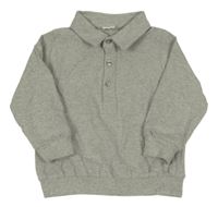 Šedá melírovaná mikina s límečkem Next