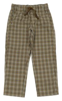 Béžovo-modré kostkované kalhoty H&M