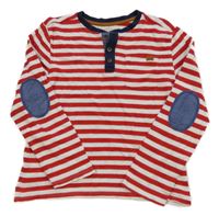 Červeno-bílé pruhované triko s náloketníky H&M