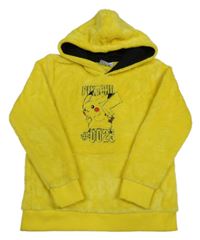 Žlutá plyšová mikina s Pikachu a kapucí 