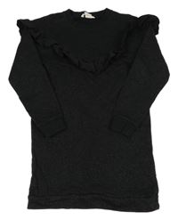 Černo-zlaté teplákové šaty s volánky H&M