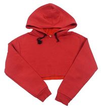 Červená crop mikina s kapucí Candy Couture
