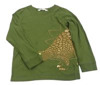 Khaki triko s dinosaurem H&M