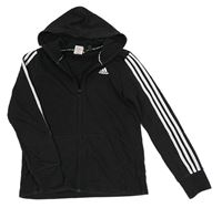 Černo-bílá propínací mikina s kapucí zn. Adidas