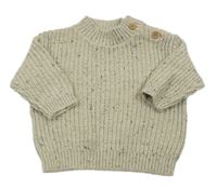 Světlebéžový melírovaný žebrovaný svetr George