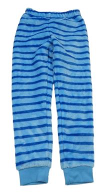 Modro-safírové pruhované plyšové pyžamové kalhoty alive