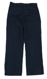 Tmavomodré společenské kalhoty H&M