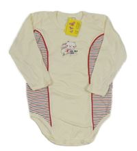 Nové - smetanovo-pruhované body s kočičkou a kachničkou 