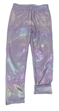 Fialové metalické teplákové zateplené legíny dopodopo