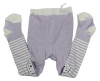 Světlefialovo-bílé pruhované punčocháče s Pú 