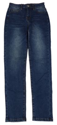 Tmavomodré skinny teplákové rifle 