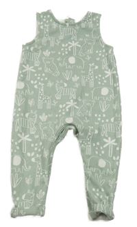 Olivové laclové tepláky se zvířátky a palmami Matalan