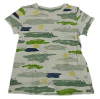 Bílo-army/vzrované tričko so cute