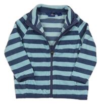 Tmavomodro-světlemodrá pruhovaná fleecová propínací mikina lupilu